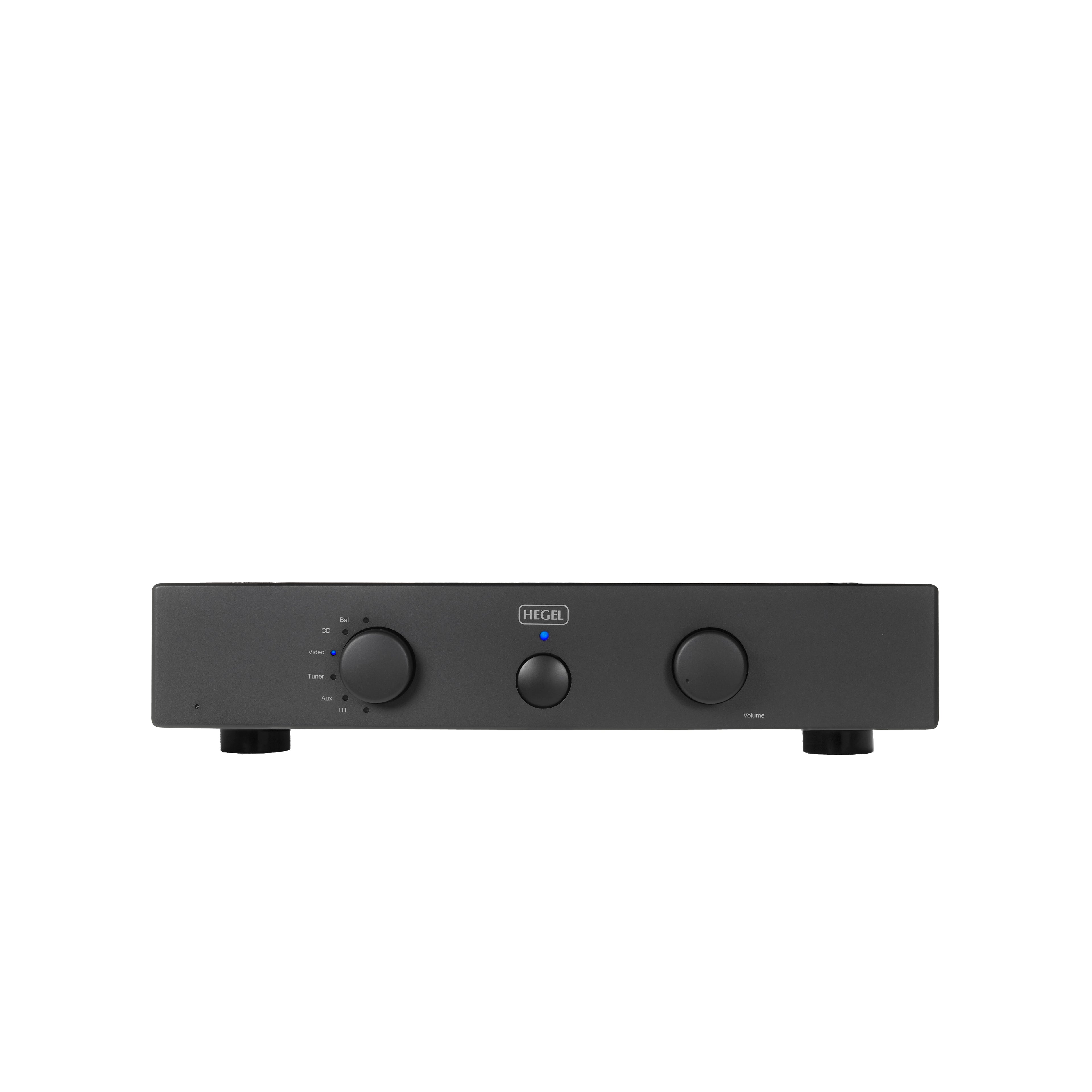 Black Hegel P20 Preamplifier with 'Hegel' branding on a white background