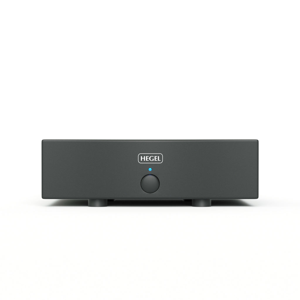 Black Hegel H20 Amplifier with 'HEGEL' branding on a white background