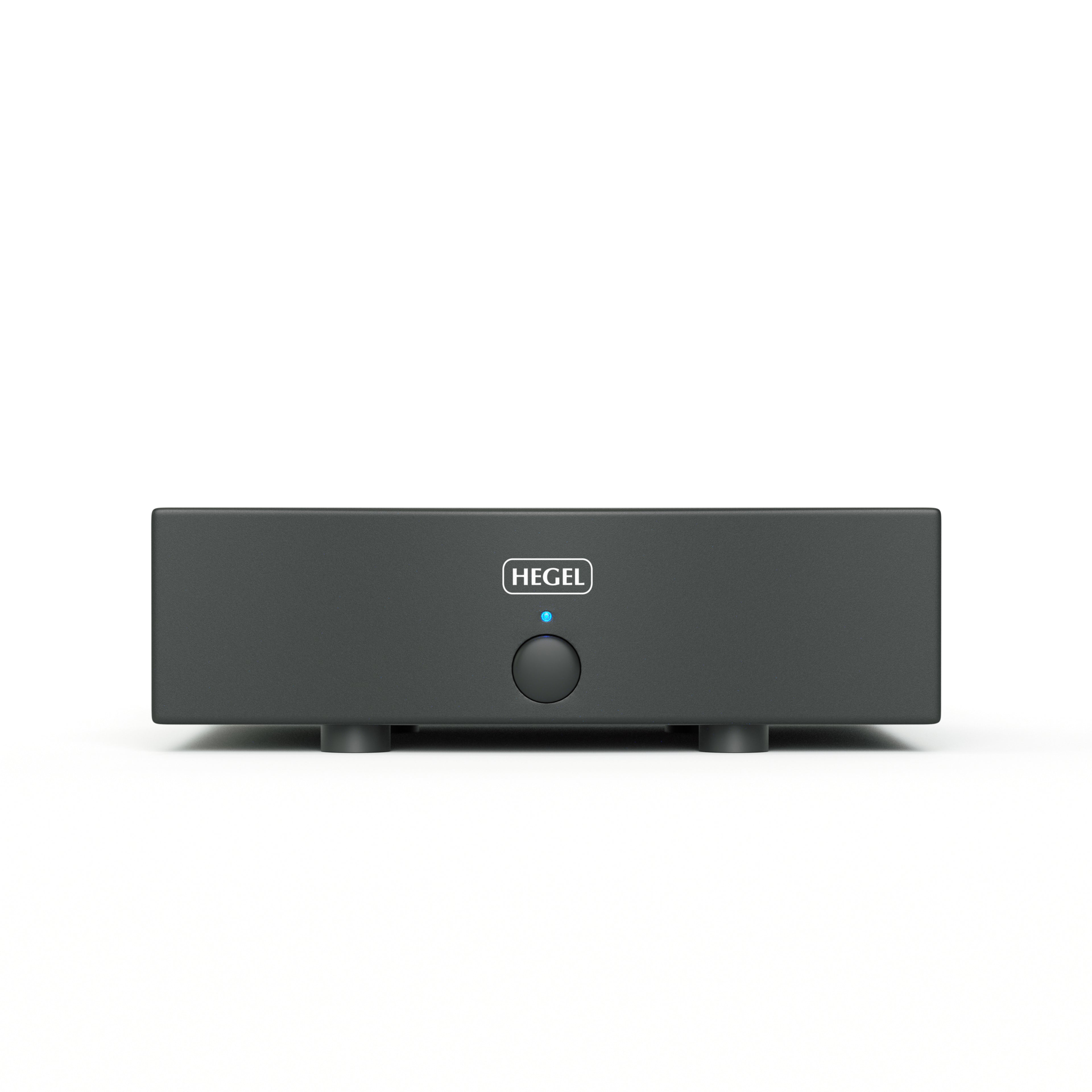 Black Hegel H20 Amplifier with 'HEGEL' branding on a white background