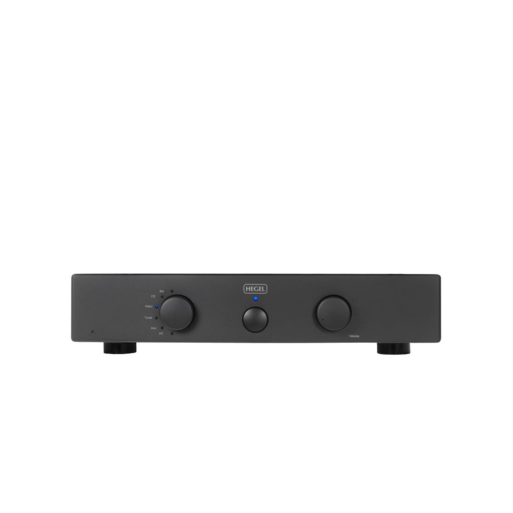 Black Hegel P20 Preamplifier with 'Hegel' branding on a white background