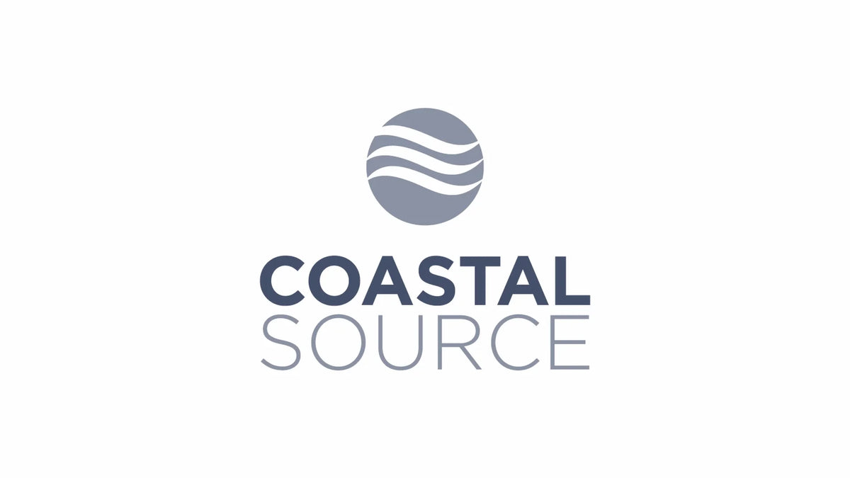 The logo for Coastal Source, featuring a circular gray emblem with wavy lines above the words 'COASTAL SOURCE' in dark blue-gray and light gray text, centered on a plain white background.