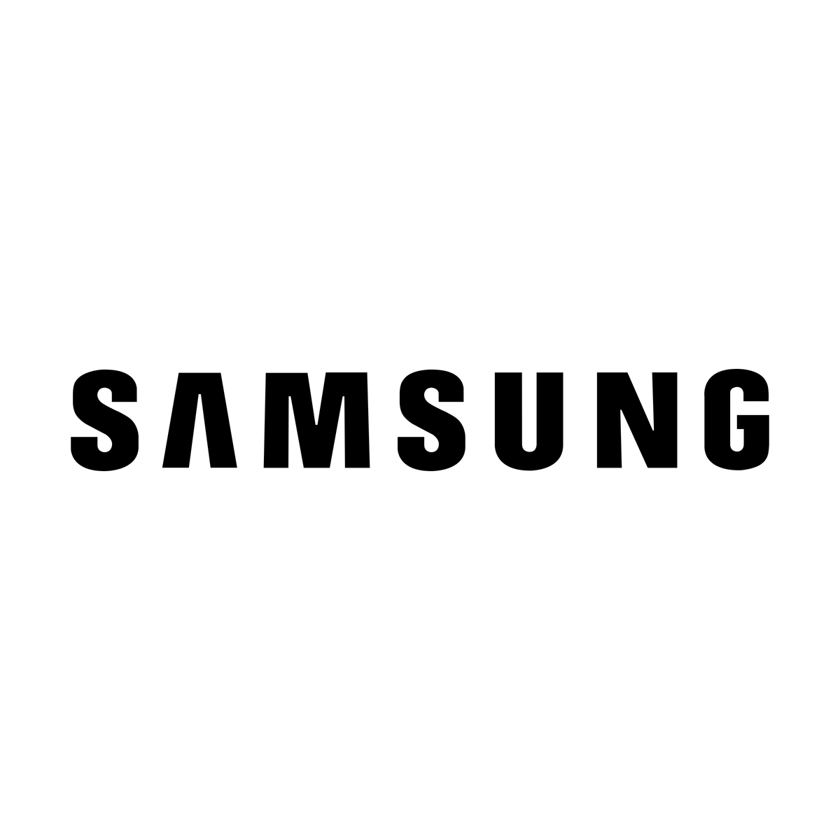 Samsung logo in black
